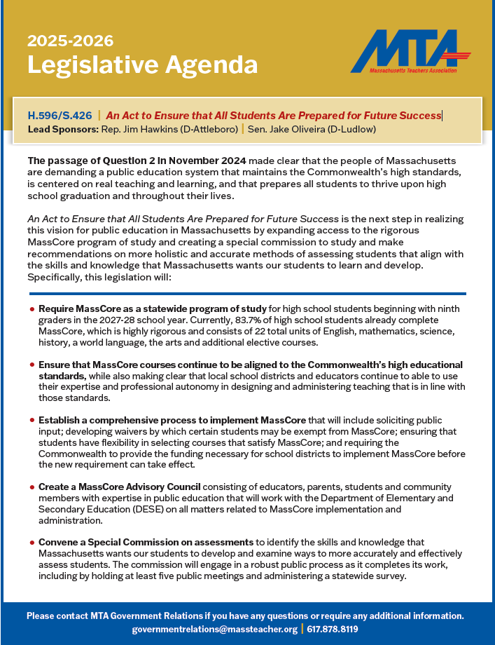 An Act to Ensure that All Students Are Prepared for Future Success